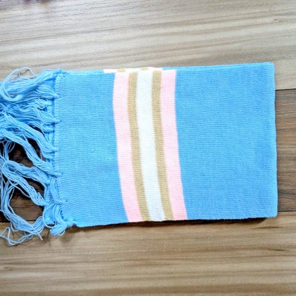 Kids Knit Scarf 3 Assorted Striped Scarves 100% Acrylic W/ Tassels Neck … - Picture 8 of 9